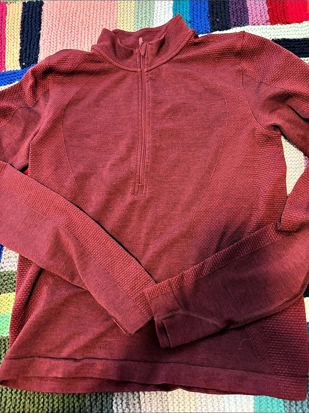 Lululemon merino  1/2 Zip Burgundy Pullover